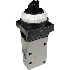 Пневматичен клапан с ръчно управление 3/2 SMC, управление чрез селектор за завъртане, 1/8 Rc, корпус от алуминиева сплав