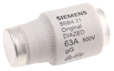 Fusible Siemens Diazed, 5SB431, 63A, DIII, 500 V c.a., filetage E33, gG