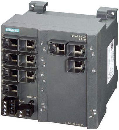 Siemens PLC I / O модул, 6GK5 310, 14 x вход / изход, 24 Vdc, 125 (H) x 120 (W) x 123 (D) mm