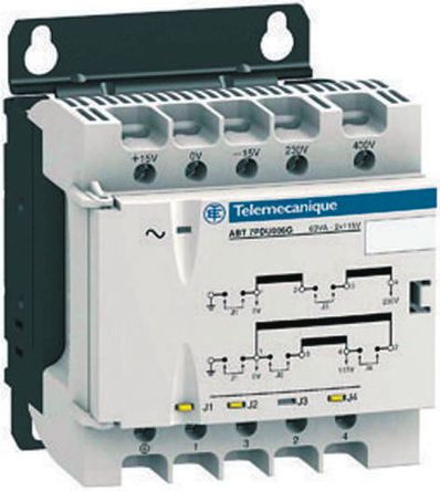 Schneider Electric Panel Mount Transformer, 115V ac, 100VA, 2 outputs
