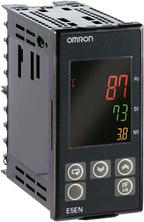 Controlador de temperatura Omron E5CN-C2MT-500 AC100-240 PID, 48 x 48 mm, 100 → 240 V CA, 2 saídas