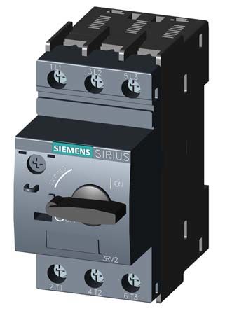 Siemens motor protection circuit breaker 1.6 A 3P maximum, 100 kA at 400 V ac, 690 V ac