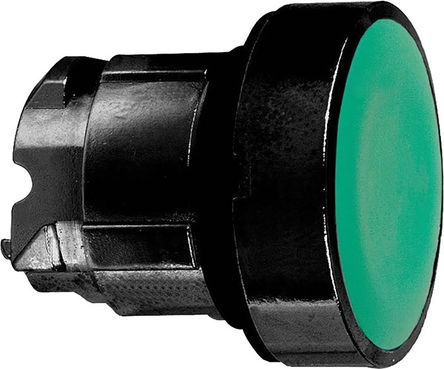 Testa del pulsante ZB4BA37 Schneider Electric Verde, ritorno a molla, rotonda, diam. 28,5 mm