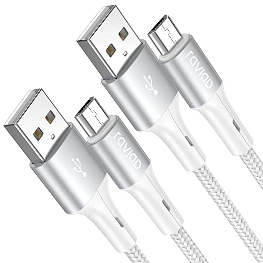 Cable Micro USB [2Pack 2M] 5V/3A Carga Rápida Cable Android Duradero Nylon