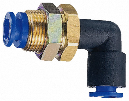 Conexión tubo a tubo con colector neumático SMC KM11-04-08-6, 6 puertos de salida, Encaje a Presión 4 mm, PBT