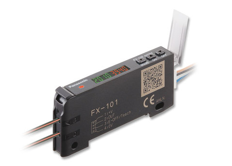Sensore FX-101: amplificatore a fibra ottica; NPN; Collegamento: terminali
