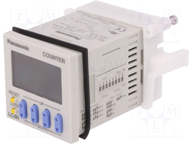 Contatore LC4H-R4-AC240VS: elettronico; 2x LCD; impulsi; 9999; SPDT; Orif: 45x45mm