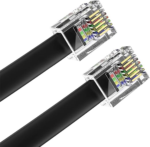 cable RJ12 6P6C de 2 a 3 metros - cables de nucleo de cobre puro 100% 26AWG - conectores RJ12 con contactos chapados en oro 50micras - certificado RoHS