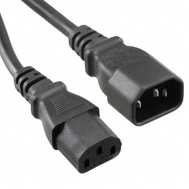 SCHURTER 6007.0212 Kabel; IEC C13 weiblich, IEC C14 männlich; 1 m; schwarz; PVC; 3x1mm2; 10 A