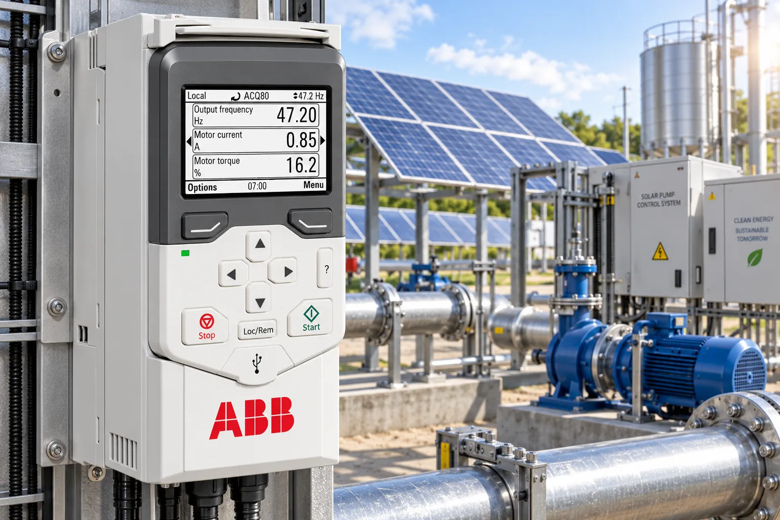 Solare Pumpenantriebe ABB 0,37 bis 45 kW