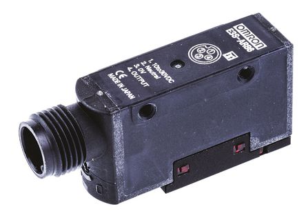 Capteur photoélectrique rétroréfléchissant, LED, portée 0,1 → 2 m, corps rectangulaire, sortie PNP, connecteur M12, IP67
