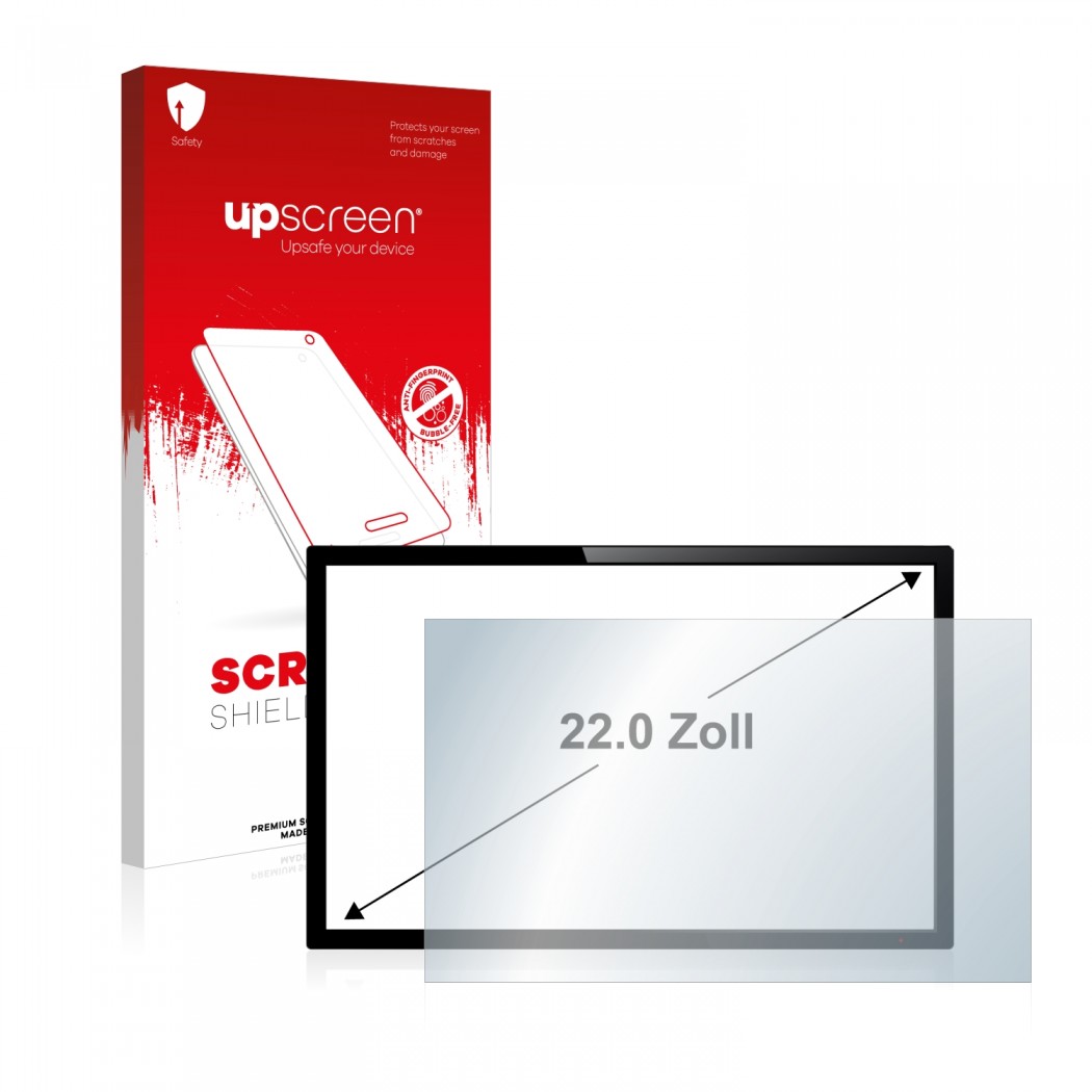 upscreen Scratch Shield Clear Premium Protector de pantalla para PCs de panel táctil con 22 pulgadas Pantallas [490 mm x 270 mm, 16:9]