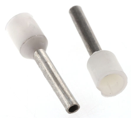 Puntera hueca de crimpado Schneider Electric, Serie AZ5CE, Aislado, Pin de 8.2mm, Cable de 0,5 mm², Blanco