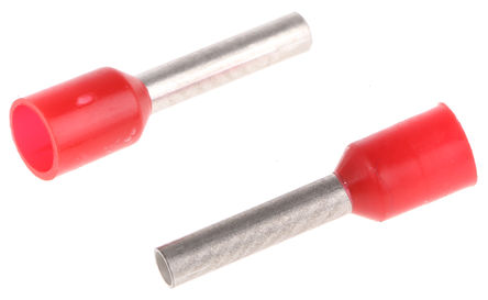 Puntera hueca de crimpado Schneider Electric, Serie AZ5CE, Aislado, Pin de 8.2mm, Cable de 1 mm², Rojo