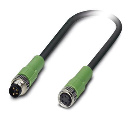 Cable y conector Phoenix Contact, M12, 3 contactos - Válvula B, 0.3m, Macho
		