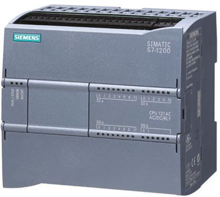 CPU per PLC digitale Siemens S7-1200, relè, memoria 4 MB, Ethernet, programma 75 kB, 24 porte I / O