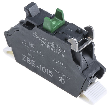 Контактен блок Schneider Electric ZBE1015, 1 NO, клема Заключваща връзка нагоре