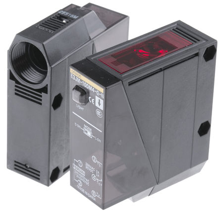 Sensor Fotoeléctrico Haz pasante (emisor y receptor), LED Infrarrojo, Alcance 10 m, Cuerpo Rectangular, Salida Relé
