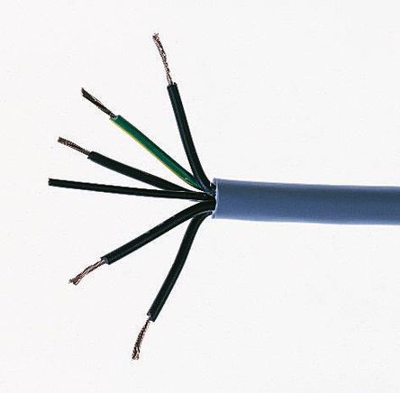 Industrial Cable, ABB, 3 cores, 0.75 mm², 13 A, 300 V, -5 → +80 ° C, PVC polyvinyl chloride sheath, 7mm OD