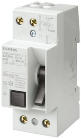 Interruptor Diferencial Siemens, 40A Tipo A, 1+N Polo, 30mA