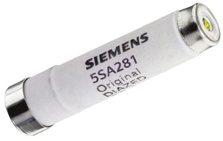 Diazed fuse Siemens, 5SA281, 25A, DII, 500 V ac, Thread E16, gG