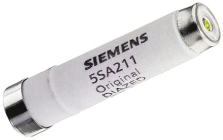 Диазиран предпазител на Siemens, 5SA211, 2A, DII, 500 V ac, резба E16, gG