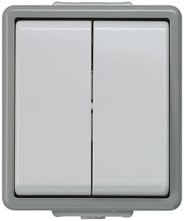 Siemens 5TA4705 Wall Switch, 10 A, Rocker, Surface, 1 via, 2 Módulos, 250 V, Gray, Dark Gray, Clip