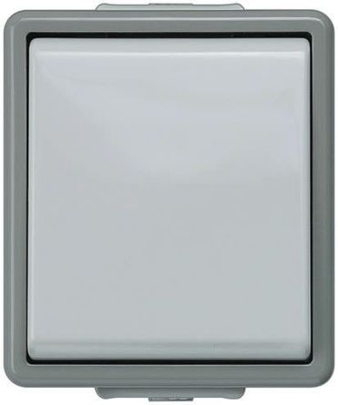 Siemens 5TD4707 Wall Switch, 10 A, Push Button, Surface, 1 way, 1 module, 230 V, Gray, Dark gray