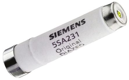 Fusível diazed Siemens, 5SA231, 6A, DII, 500 V ca, Rosca E16, gG