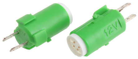 Lámpara LED, Color Verde, 12 V dc