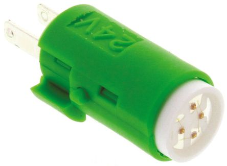 Lâmpada LED, cor verde, 24 V dc