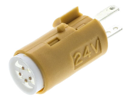 LED лампа, жълт цвят, 24 V dc
