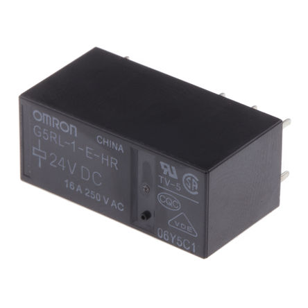 Non-latching Relay, SPDT, PCB Mount, 16A, 24V dc