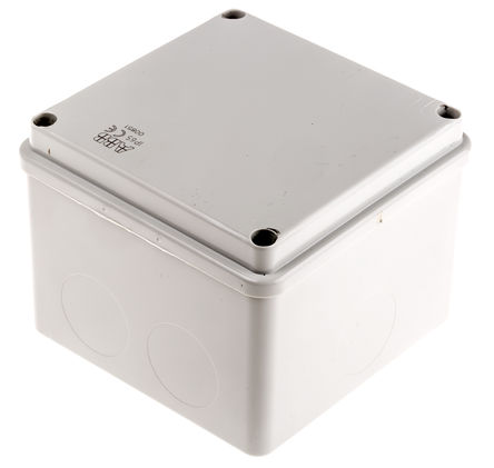 Junction Box ABB 00851, Thermoplastic, Gray, 100mm, 100mm, 80mm, 100 x 100 x 80mm, IP55