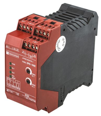 Safety relay Schneider Electric XPS VNE1142P, 2, 2, 2 channels, 24 V dc, 99mm, 120mm, Threaded, 45mm, XPS VNE