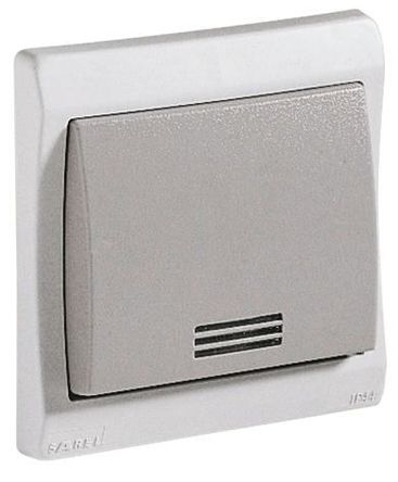 Interruptor basculante, ENN34028, 10 A a 250 V, iluminado, cinza