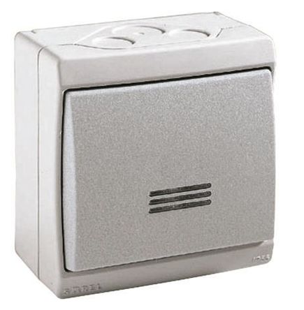 Interruptor oscilante, ENN35028, 10 A a 250 V, Iluminado, Cinza