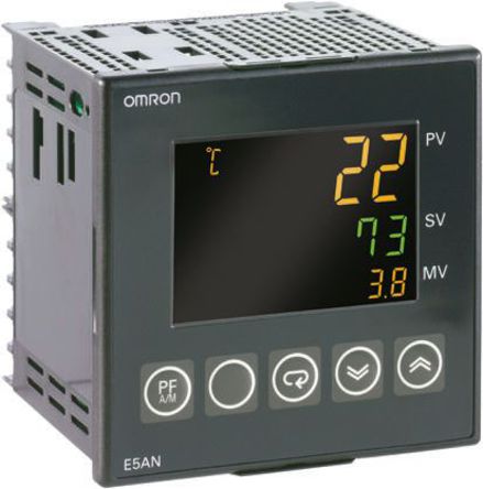 Controlador de temperatura PID Omron E5AN-R3MT-500-N AC100-240, 96 x 96mm, 100 → 240 V ac, 1 salida