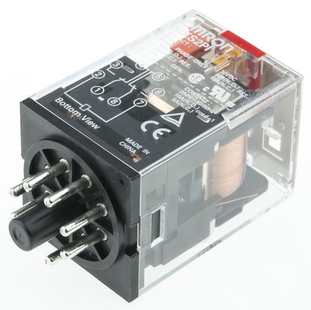 Non-latching relay, DPDT, Pluggable, 10 A, 230V ac