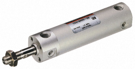SMC Round Pneumatic Cylinder, CDG1BN63-200 + NT-05, Double Action