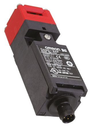 Interruptor de bloqueo de seguridad Omron D4NS-9BF, M12, 4, 2 NC, 0,27 (dc) A, 3 (ac) A, 240V, 250V, 2NC, Plástico