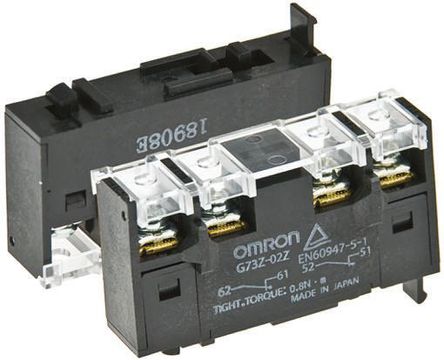 Auxiliary contact block, G73Z-02Z, DPST, DIN rail