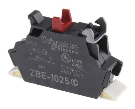Schneider Electric ZBE1025, 1 NC contact block, spring clamp terminal