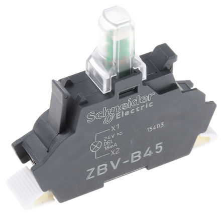 Schneider Bloco luminoso eléctrico ZBVB45, LED, vermelho, 24 V ac / dc, terminal de parafuso