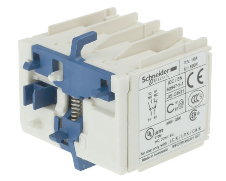 Auxiliary contact, mounting: Push-in, terminal: Threaded, NO / NC, 10 A, 600 V ac