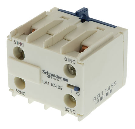 Auxiliary contact, mounting: Snap-in, terminal: Threaded, 2 NC, 10 A, 600 V ac