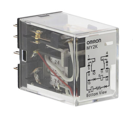 Latching Relay, DPDT, 24V ac, PCB Mount, General Applications