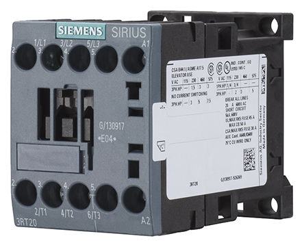 
				Relé de control Siemens 3RT2015-1JB41, 3 NA, 6,1 A, Sirius, 3RT2