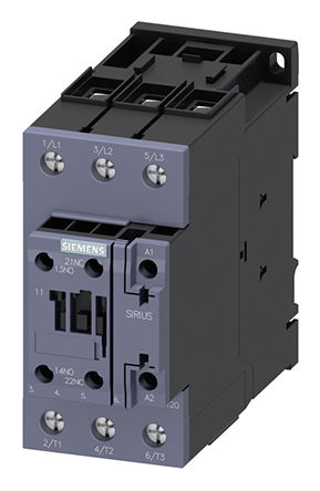 
				Relé de control Siemens 3RT2035-1AF00, 3 NA, 41 A, Sirius, 3RT2