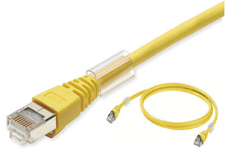 Cat6a Patch Cord, 200mm, Straight, Yellow, Low Smoke, Halogen Free (LSZH)
